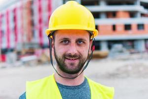 Building construction worker engineer posing photo