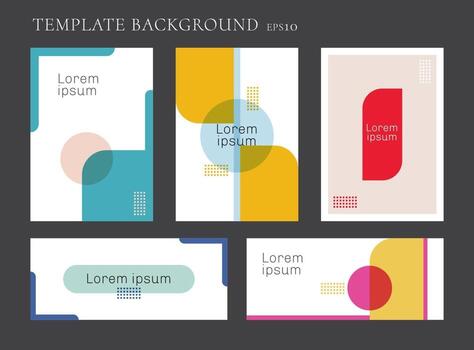 Set of modern template brochure, banner geometric pattern on white background minimal style vector