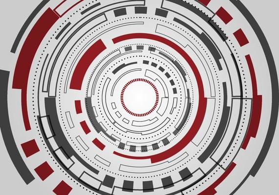 Abstract technology futuristic concept gray and red circles HUD display