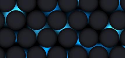 Abstract dark gray cirles pattern on blue glowing light background vector