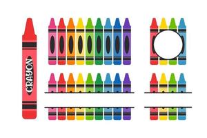 ensemble de crayons multicolores, crayon arc-en-ciel et divers crayons avec  gomme 3783067 Art vectoriel chez Vecteezy