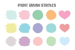 Color brush that has been painted into various shapes and text frames. vector