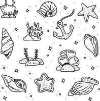 Coral doodle style. Coral drawing style vector