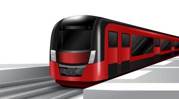 High speed electric trains. Public Transportation in metro city. Vector Illustration.
