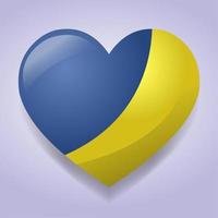 heart with ukraine flag symbol illustration vector
