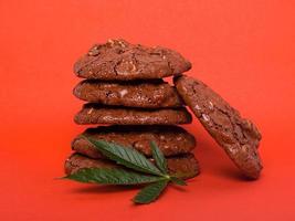 Glazed cookies with peanuts and cannabis