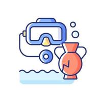 Underwater archaeology RGB color icon vector