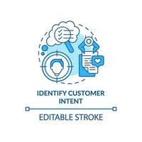 Identify customer intent blue concept icon