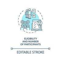 Eligibility and participants number concept icon vector