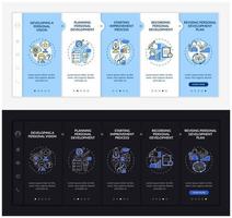 Personal development progress onboarding vector template