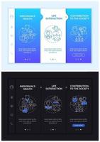 Positive adult development effects onboarding vector template