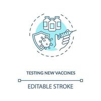 Testing new vaccines concept icon vector