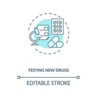 Testing new drugs concept icon vector