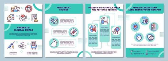 Clinical trials phases brochure template vector