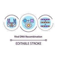 Viral DNA recombination concept icon vector