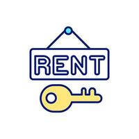 Renting residential property RGB color icon vector