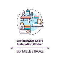 Seafarer and offshore installation worker concept icon vector