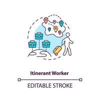 Itinerant worker concept icon vector