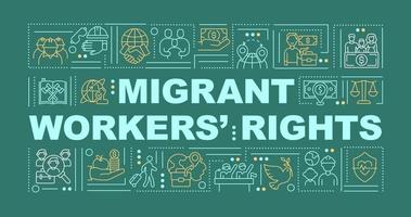 Migrant workers rights word concepts banner vector