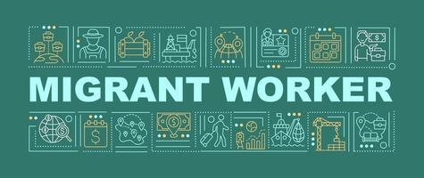 Migrant worker word concepts banner vector
