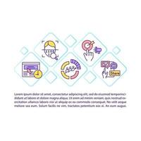Smart content concept line icons with text vector