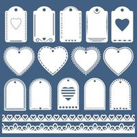 Set of white tags vector