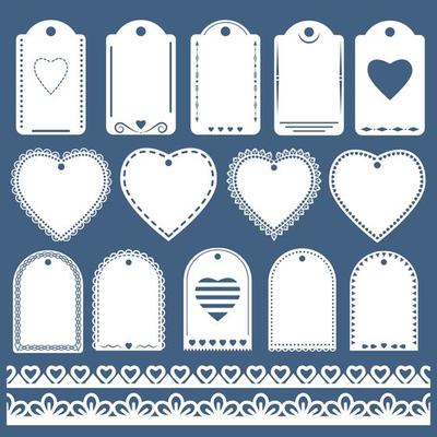 Set of white tags