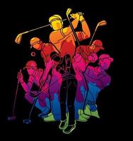 Group of Golf Players vector