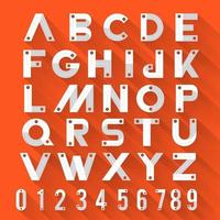 alphabet 3d flat font set vector