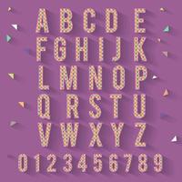 Mosaic colorful tile alphabet set vector