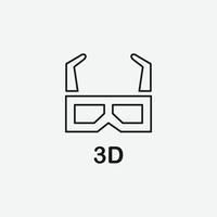 movie glasses vector icon symbol for website and mobile app