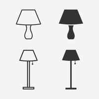 vector illustration of lamp isolated icon set.