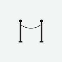 barrier rope vector icon symbol for website and mobile app