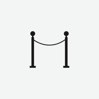 barrier rope vector icon symbol for website and mobile app