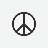vector de icono de paz. pacifismo, símbolo de estilo plano pacifista