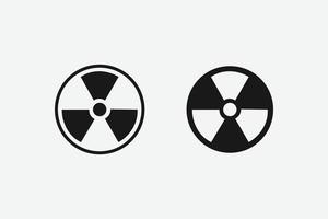 icono de vector radiactivo. símbolo de radiación. peligro, precaución, señal de advertencia