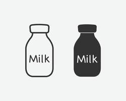 icono de vector de botella de leche. botella, icono, vector, señal, símbolo, aislado