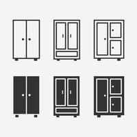 vector illustration of cupboard isolated icon set.