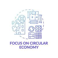 centrándose en el icono del concepto de economía circular vector