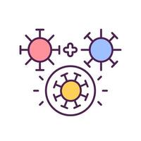 Virus mutation process RGB color icon vector