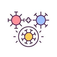 Virus mutation process RGB color icon vector