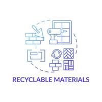 icono de concepto de materiales reciclables vector