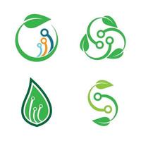 Eco tech logo design vector