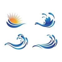 Water wave logo images vector