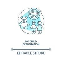 No child exploitation blue concept icon vector