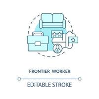 Frontier worker blue concept icon vector