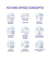 Future office concept icons set vector