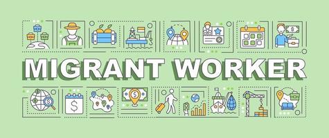 Migrant worker word concepts banner vector