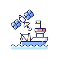 Satellite communication RGB color icon vector