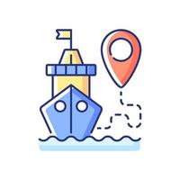 Ship tracking RGB color icon vector